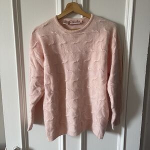 Cozy Baby Pink Angora Wool Sweater - Medium Rafaella